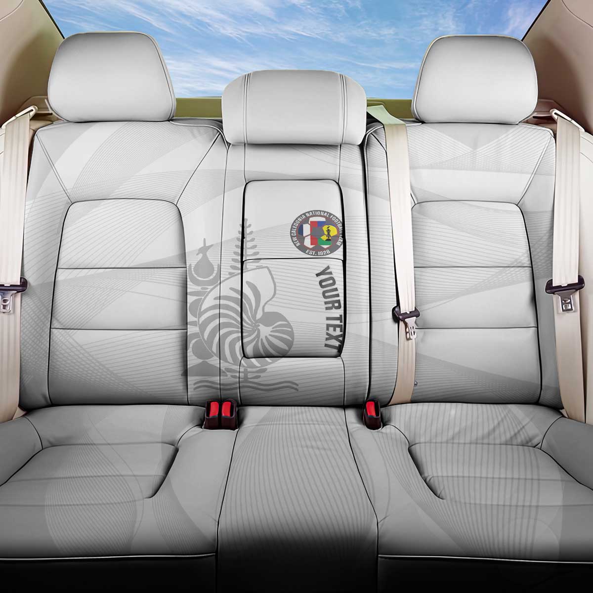 Custom New Caledonia Football Back Car Seat Cover Allez Les Cagous White Version - Polynesian Pride
