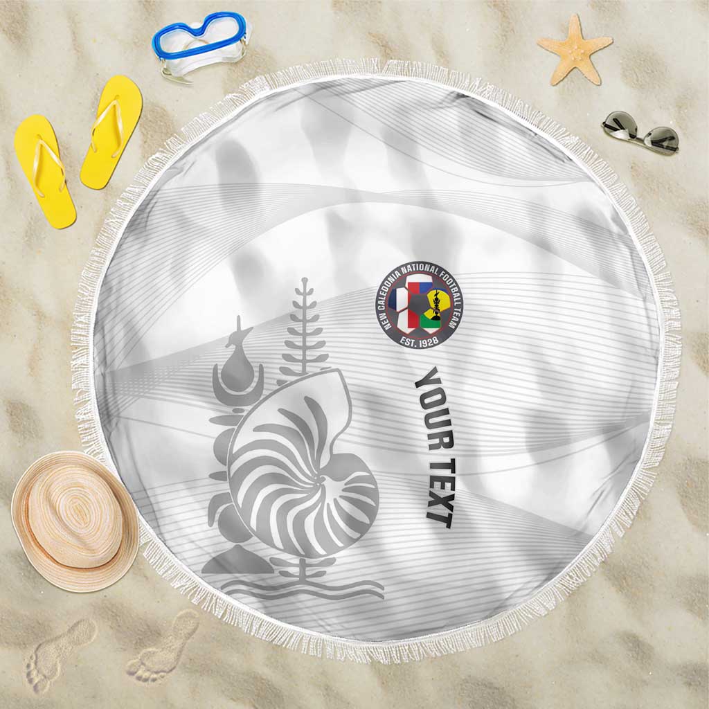 Custom New Caledonia Football Beach Blanket Allez Les Cagous White Version - Polynesian Pride