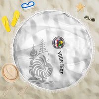 Custom New Caledonia Football Beach Blanket Allez Les Cagous White Version - Polynesian Pride