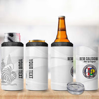 Custom New Caledonia Football 4 in 1 Can Cooler Tumbler Allez Les Cagous White Version - Polynesian Pride