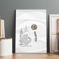 Custom New Caledonia Football Canvas Wall Art Allez Les Cagous White Version - Polynesian Pride