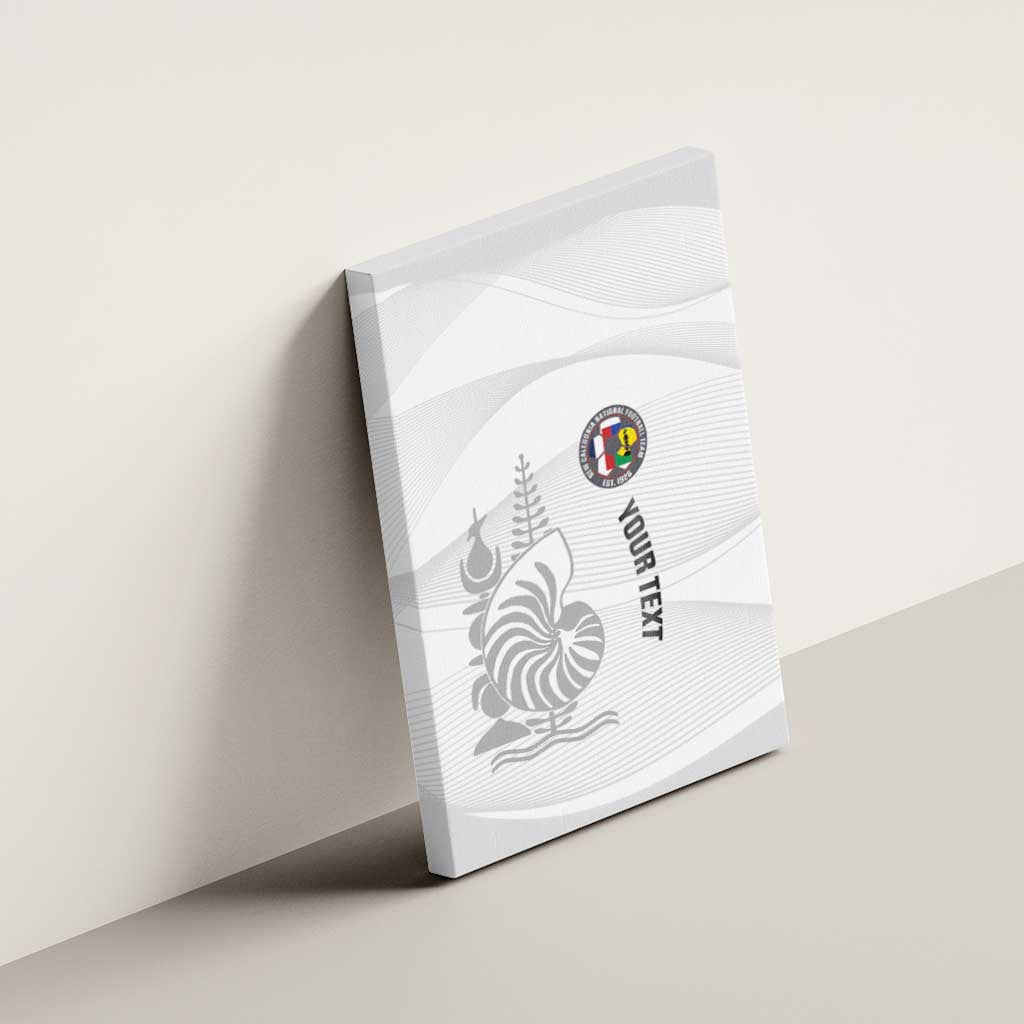 Custom New Caledonia Football Canvas Wall Art Allez Les Cagous White Version - Polynesian Pride