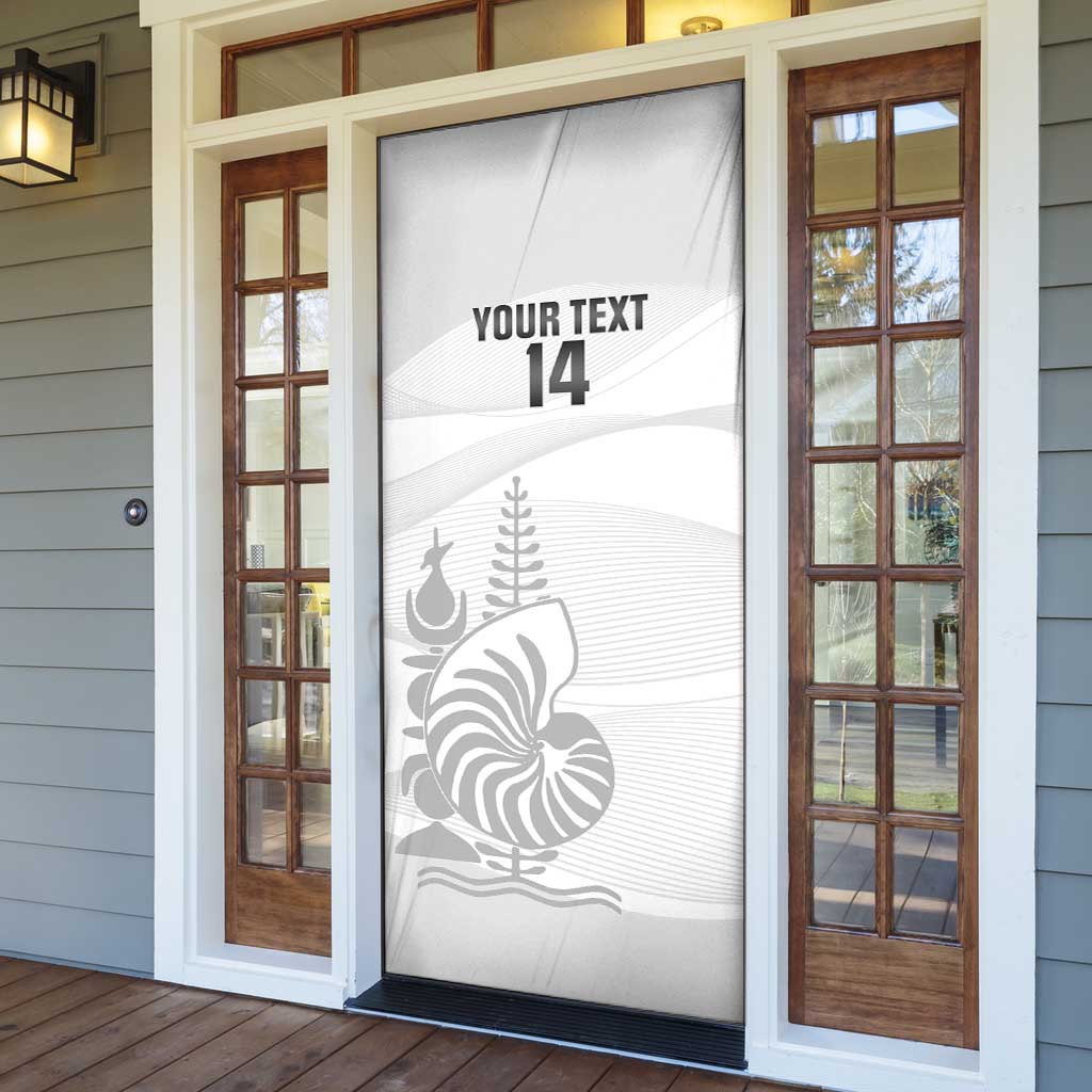 Custom New Caledonia Football Door Cover Allez Les Cagous White Version - Polynesian Pride