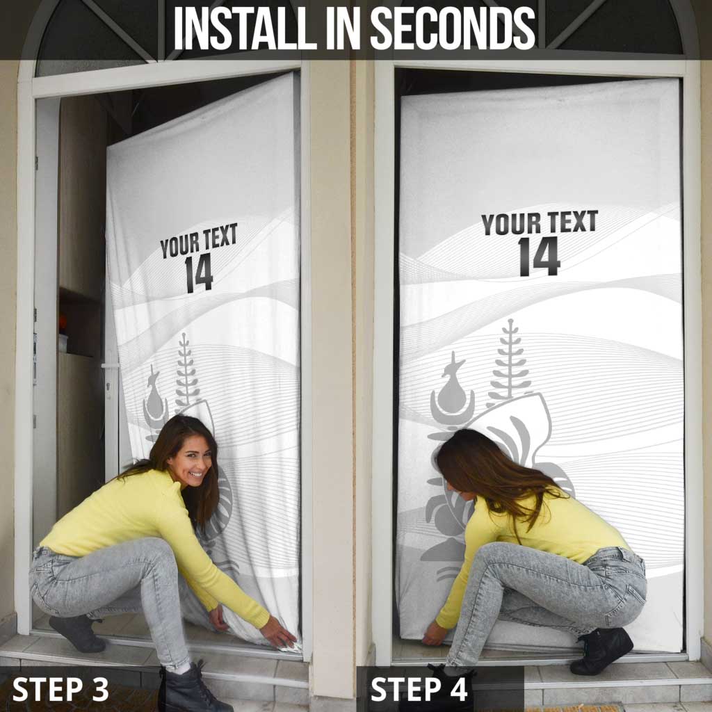 Custom New Caledonia Football Door Cover Allez Les Cagous White Version - Polynesian Pride