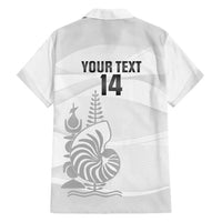 Custom New Caledonia Football Family Matching Off Shoulder Short Dress and Hawaiian Shirt Allez Les Cagous White Version - Polynesian Pride