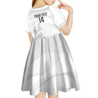 Custom New Caledonia Football Kid Short Sleeve Dress Allez Les Cagous White Version - Polynesian Pride