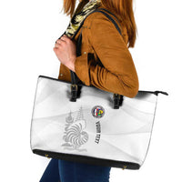 Custom New Caledonia Football Leather Tote Bag Allez Les Cagous White Version - Polynesian Pride
