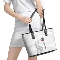 Custom New Caledonia Football Leather Tote Bag Allez Les Cagous White Version - Polynesian Pride
