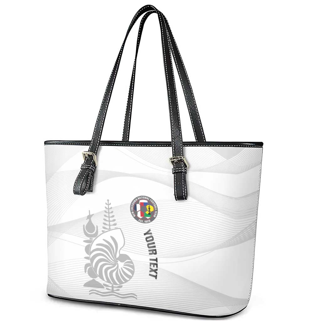 Custom New Caledonia Football Leather Tote Bag Allez Les Cagous White Version - Polynesian Pride