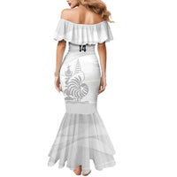 Custom New Caledonia Football Mermaid Dress Allez Les Cagous White Version - Polynesian Pride