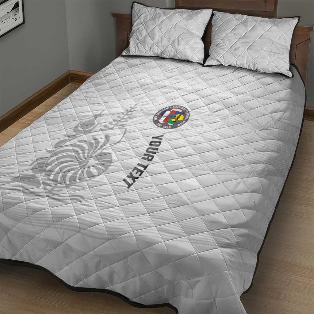 Custom New Caledonia Football Quilt Bed Set Allez Les Cagous White Version - Polynesian Pride