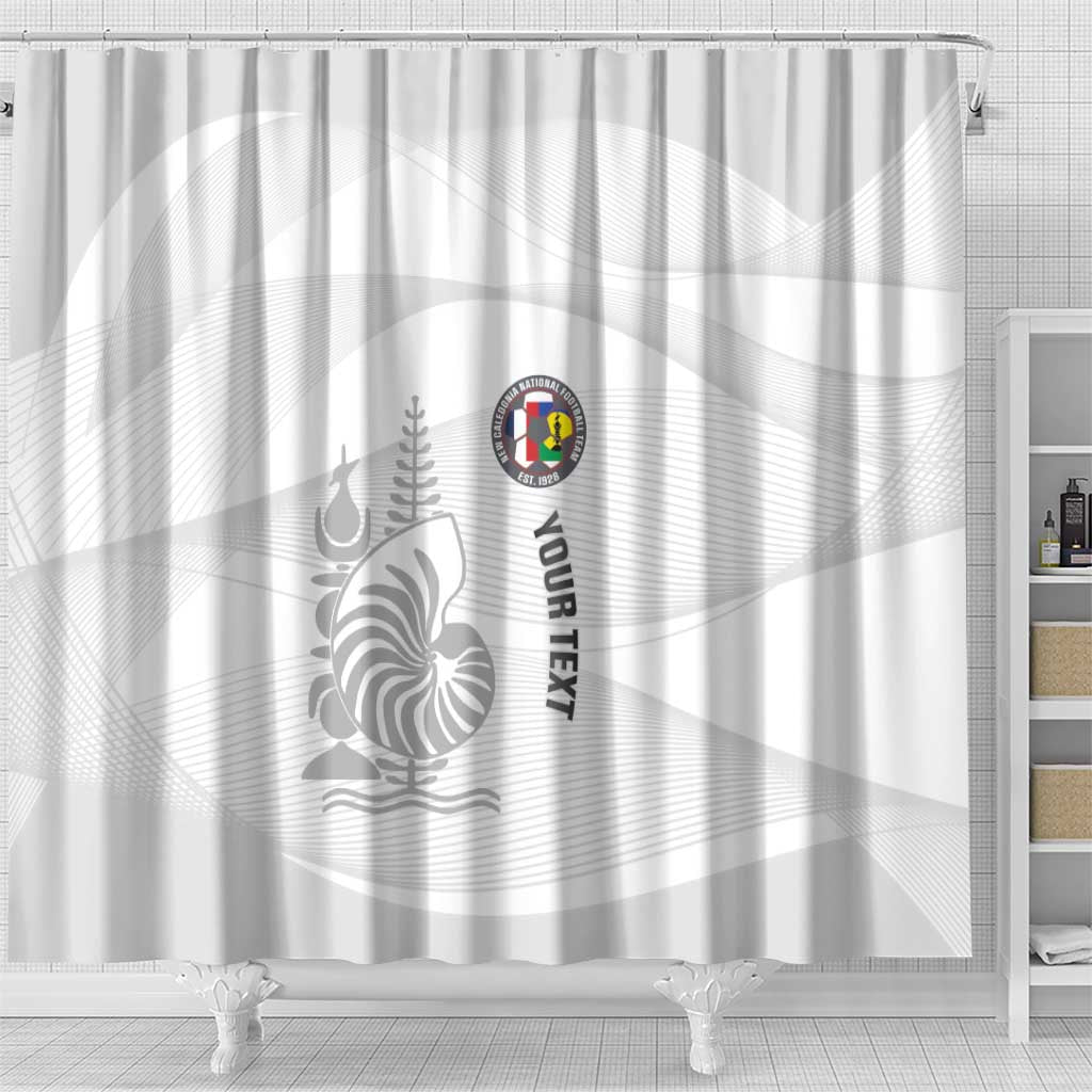Custom New Caledonia Football Shower Curtain Allez Les Cagous White Version - Polynesian Pride