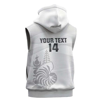 Custom New Caledonia Football Sleeveless Hoodie Allez Les Cagous White Version - Polynesian Pride