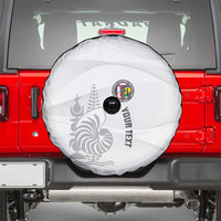 Custom New Caledonia Football Spare Tire Cover Allez Les Cagous White Version - Polynesian Pride