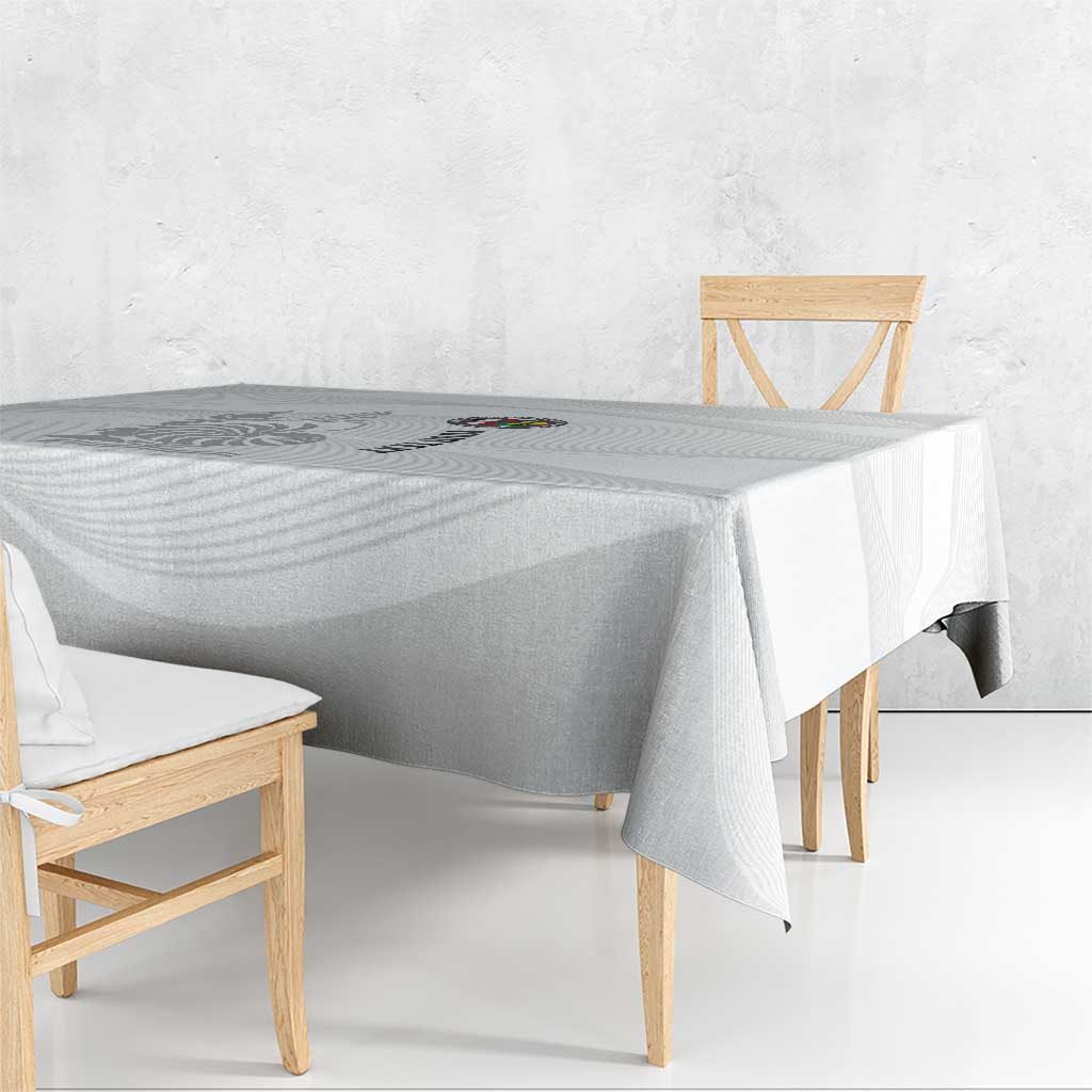 Custom New Caledonia Football Tablecloth Allez Les Cagous White Version - Polynesian Pride