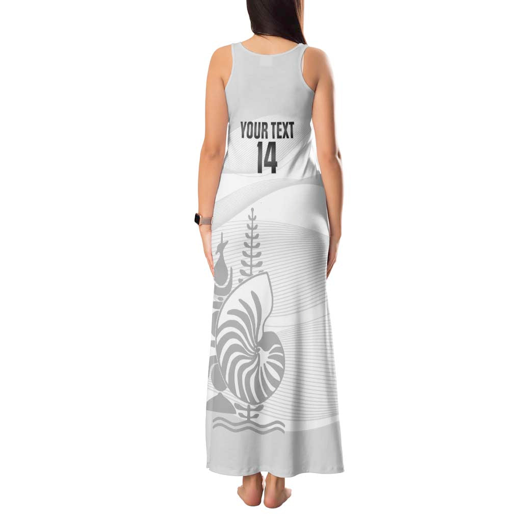 Custom New Caledonia Football Tank Maxi Dress Allez Les Cagous White Version - Polynesian Pride