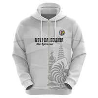 Custom New Caledonia Football Zip Hoodie Allez Les Cagous White Version - Polynesian Pride