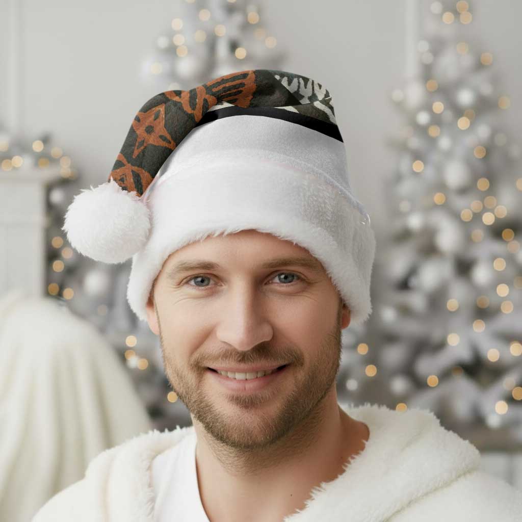 Bula Fiji Tapa Christmas Santa Hat Fijian Masi Vintage Vibes - Polynesian Pride