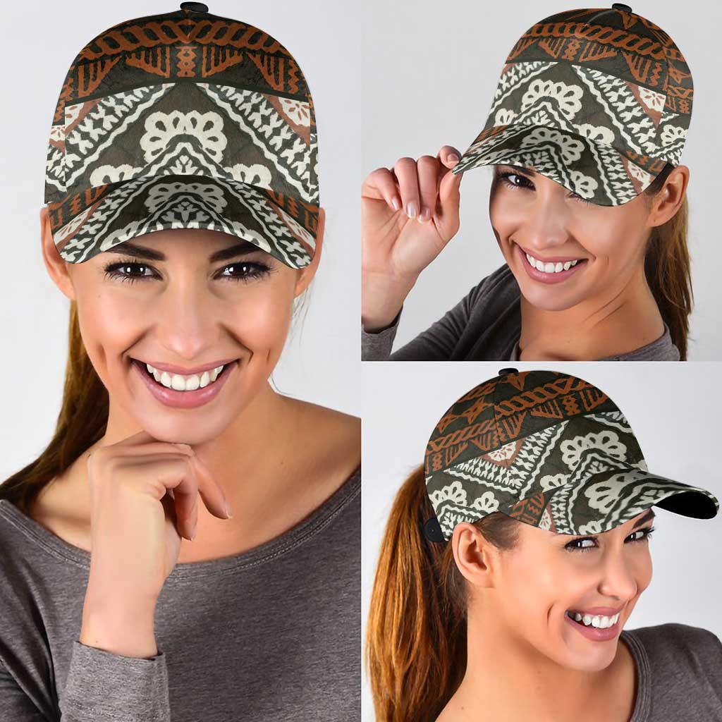 Bula Fiji Tapa Classic Cap Fijian Masi Vintage Vibes - Polynesian Pride