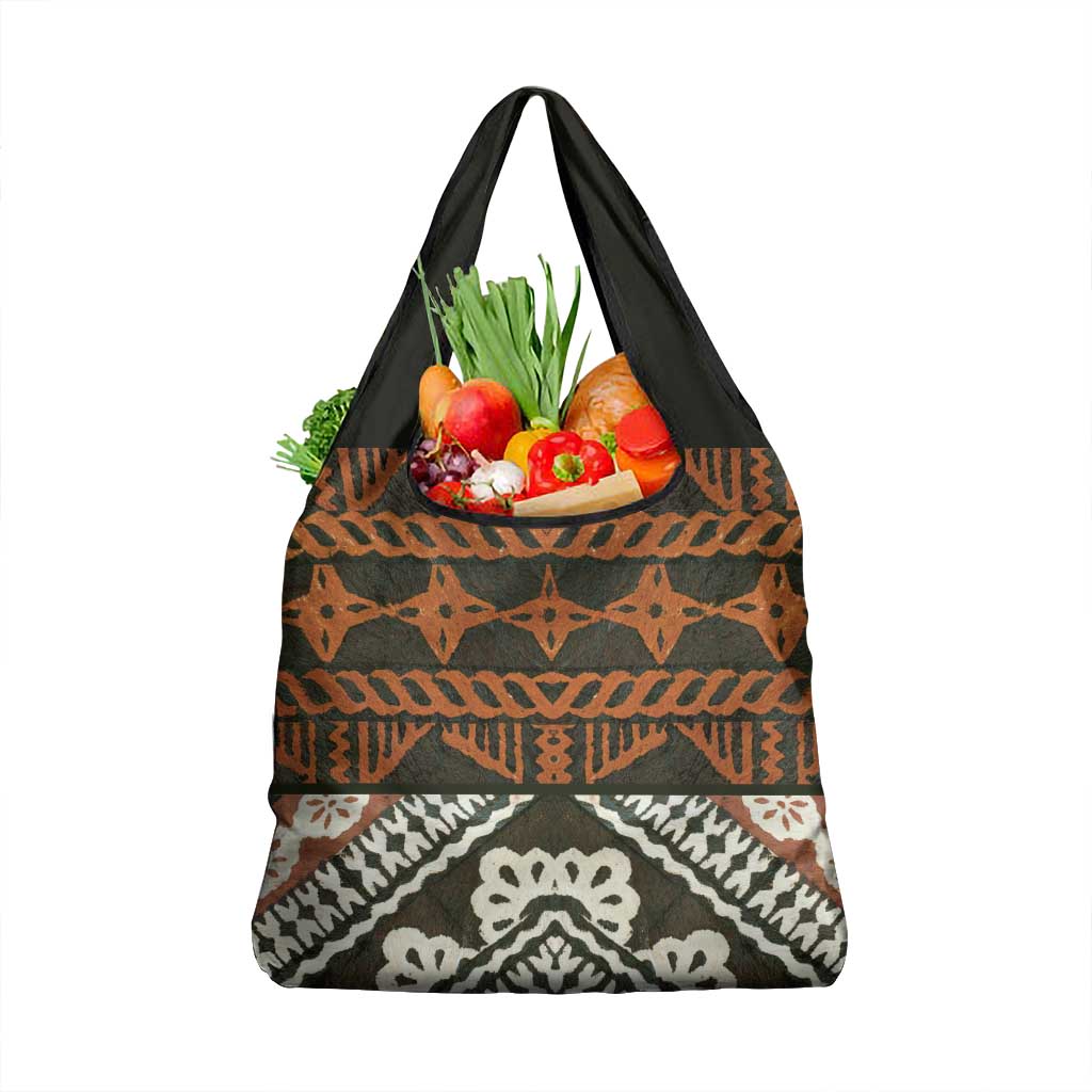 Bula Fiji Tapa Grocery Bag Fijian Masi Vintage Vibes - Polynesian Pride