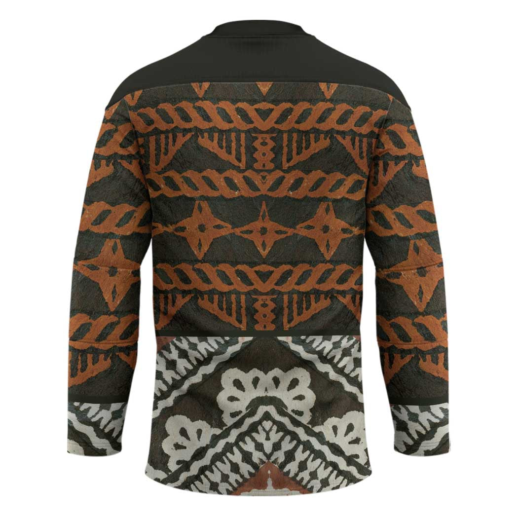 Bula Fiji Tapa Hockey Jersey Fijian Masi Vintage Vibes - Polynesian Pride