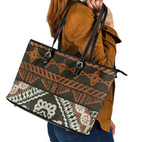 Bula Fiji Tapa Leather Tote Bag Fijian Masi Vintage Vibes - Polynesian Pride