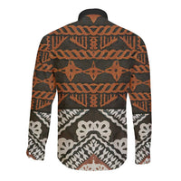 Bula Fiji Tapa Long Sleeve Button Shirt Fijian Masi Vintage Vibes - Polynesian Pride