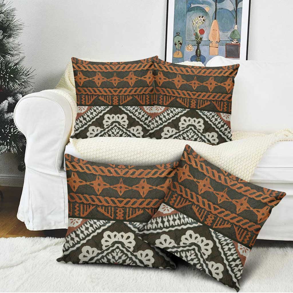 Bula Fiji Tapa Pillow Cover Fijian Masi Vintage Vibes - Polynesian Pride