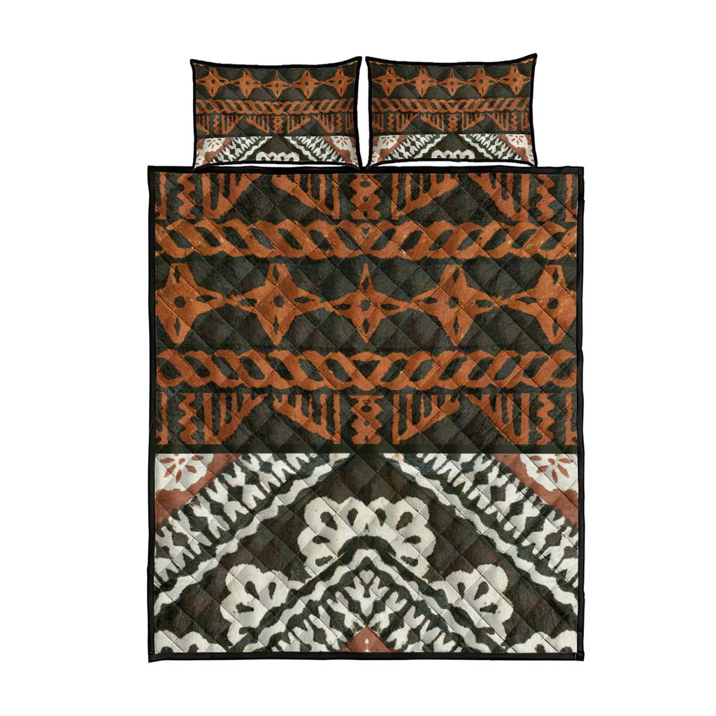 Bula Fiji Tapa Quilt Bed Set Fijian Masi Vintage Vibes - Polynesian Pride
