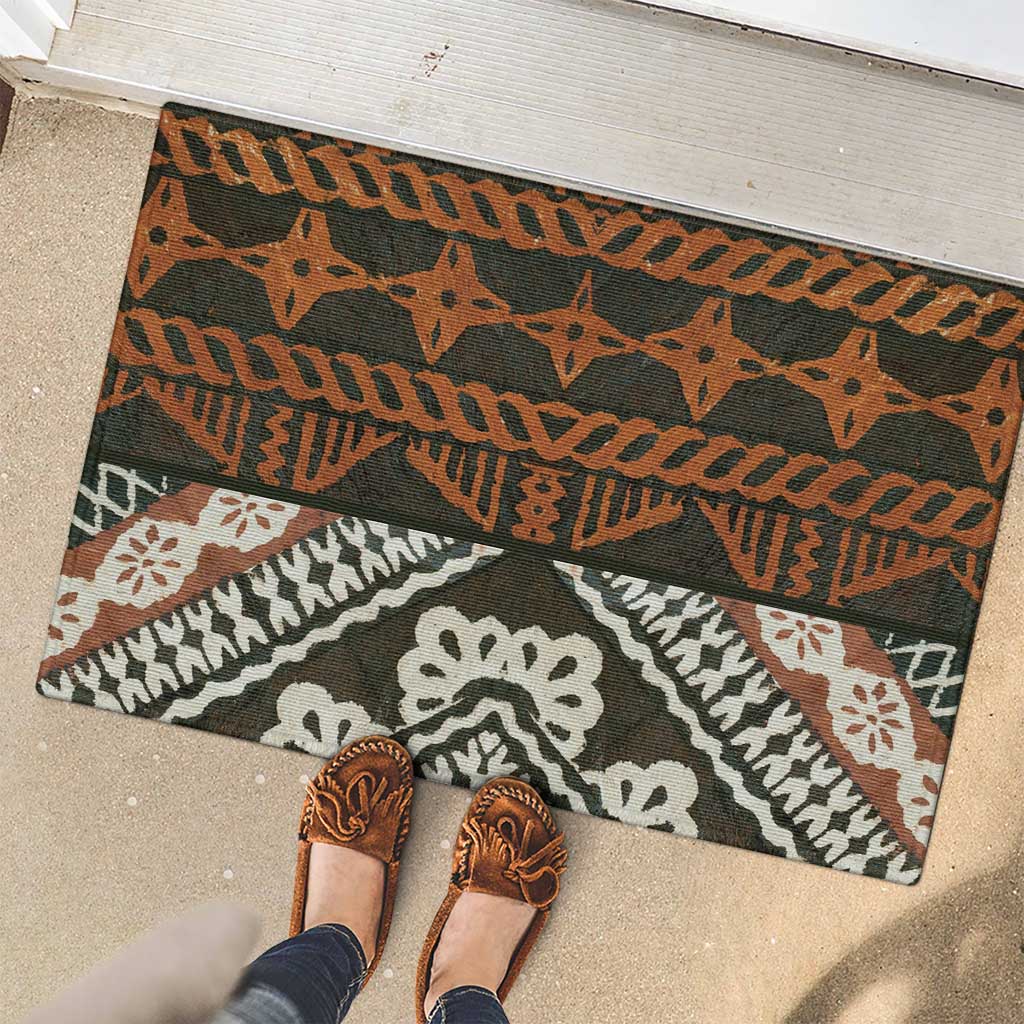 Bula Fiji Tapa Rubber Doormat Fijian Masi Vintage Vibes - Polynesian Pride