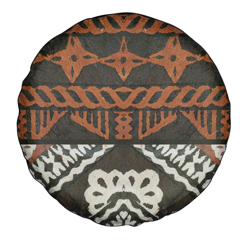 Bula Fiji Tapa Spare Tire Cover Fijian Masi Vintage Vibes - Polynesian Pride
