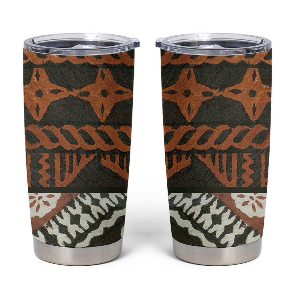 Bula Fiji Tapa Tumbler Cup Fijian Masi Vintage Vibes - Polynesian Pride
