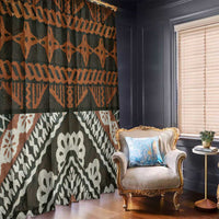 Bula Fiji Tapa Window Curtain Fijian Masi Vintage Vibes - Polynesian Pride