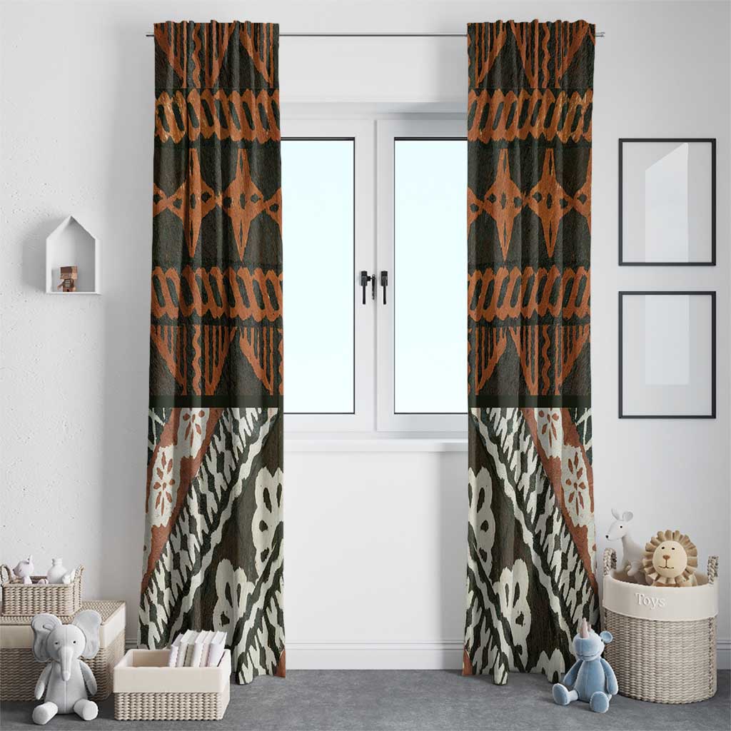 Bula Fiji Tapa Window Curtain Fijian Masi Vintage Vibes - Polynesian Pride
