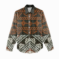 Bula Fiji Tapa Women Casual Shirt Fijian Masi Vintage Vibes - Polynesian Pride