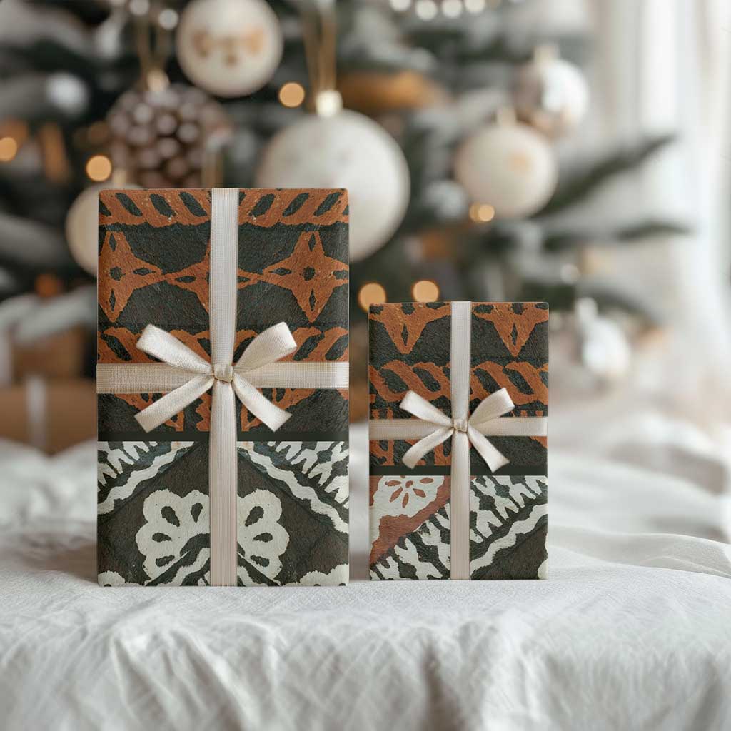 Bula Fiji Tapa Wrapping Paper Fijian Masi Vintage Vibes - Polynesian Pride