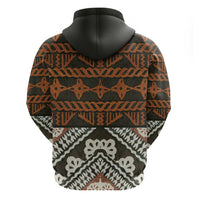 Bula Fiji Tapa Zip Hoodie Fijian Masi Vintage Vibes - Polynesian Pride