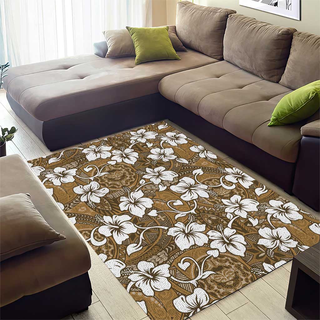 Kuvui Bula Fiji Area Rug Fijian Tapa Seamless Hibiscus - Polynesian Pride