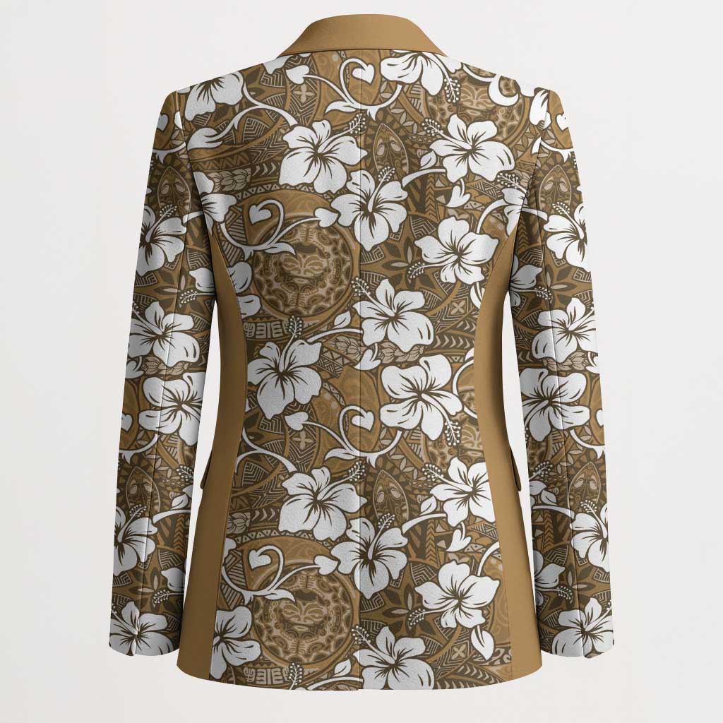 Kuvui Bula Fiji Blazer Fijian Tapa Seamless Hibiscus - Polynesian Pride