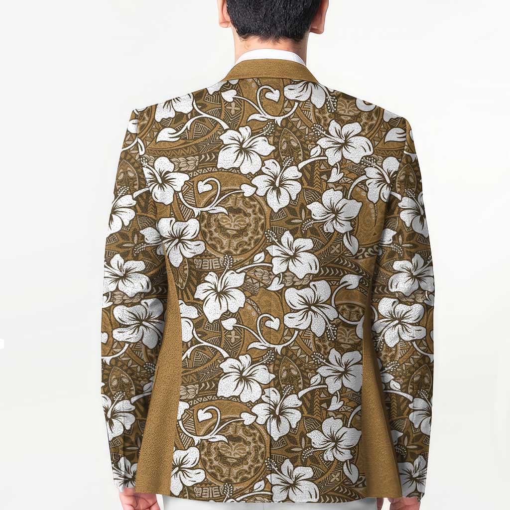 Kuvui Bula Fiji Blazer Fijian Tapa Seamless Hibiscus - Polynesian Pride