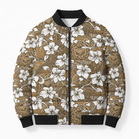 Kuvui Bula Fiji Bomber Puffer Jacket Fijian Tapa Seamless Hibiscus - Polynesian Pride