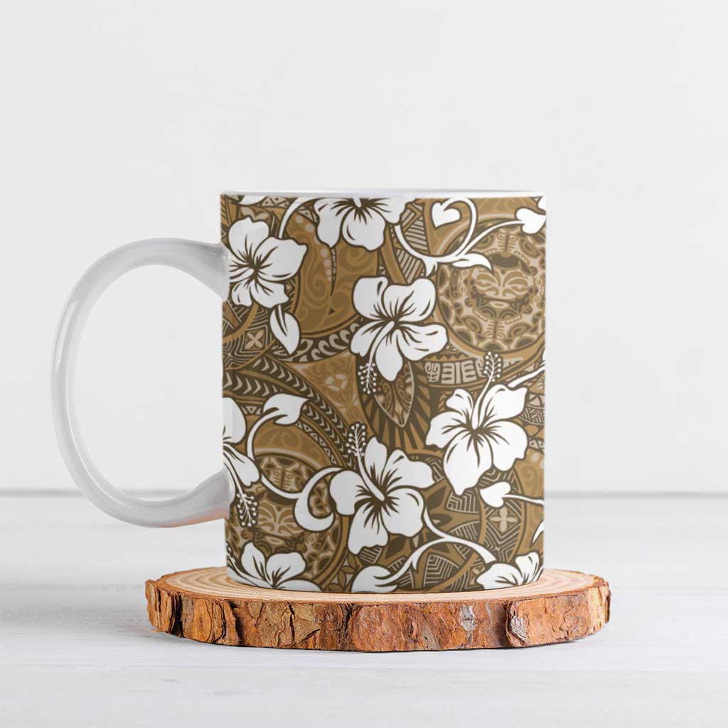 Kuvui Bula Fiji Ceramic Mug Fijian Tapa Seamless Hibiscus - Polynesian Pride