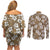 Kuvui Bula Fiji Couples Matching Off Shoulder Short Dress and Long Sleeve Button Shirt Fijian Tapa Seamless Hibiscus - Polynesian Pride