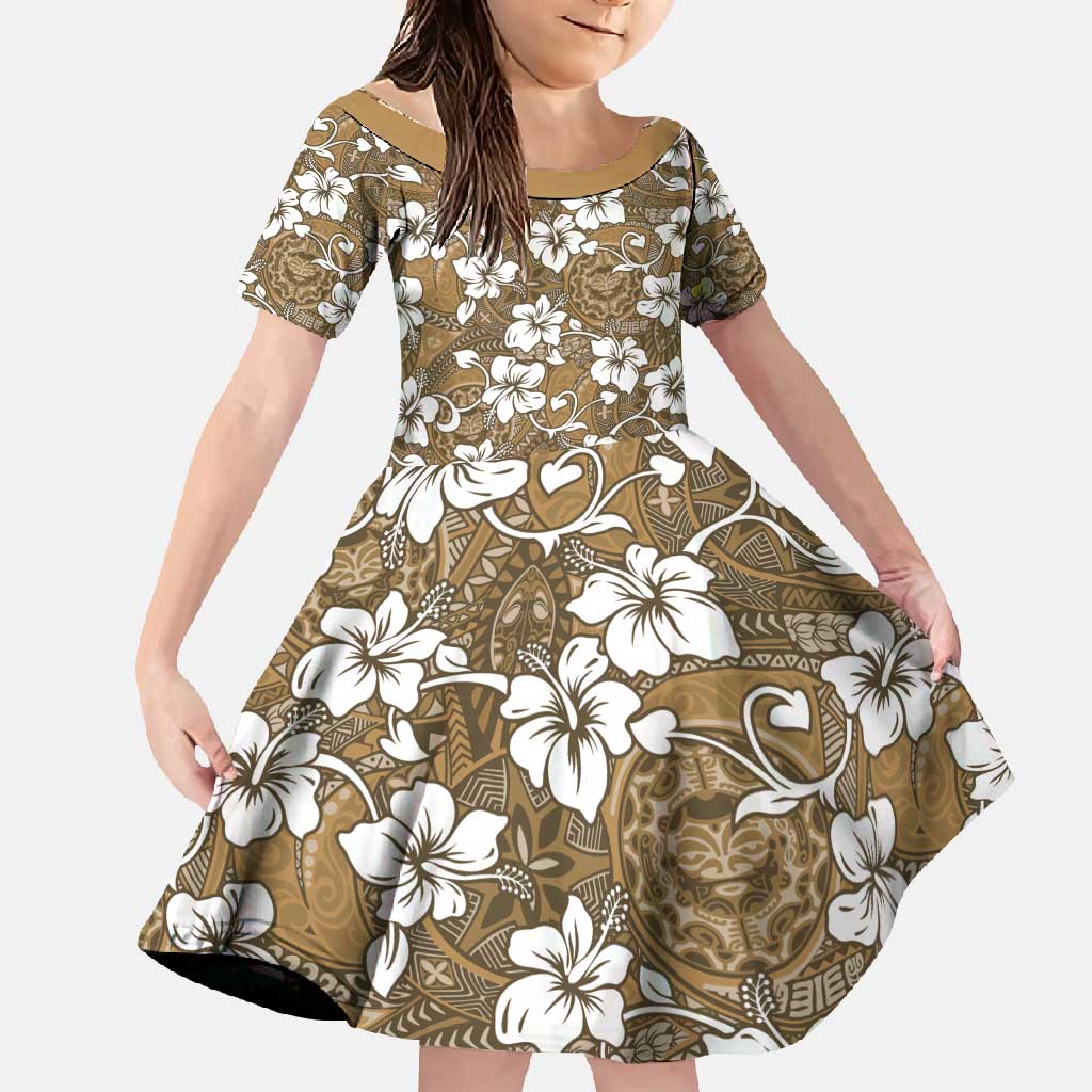 Kuvui Bula Fiji Family Matching Mermaid Dress and Hawaiian Shirt Fijian Tapa Seamless Hibiscus - Polynesian Pride