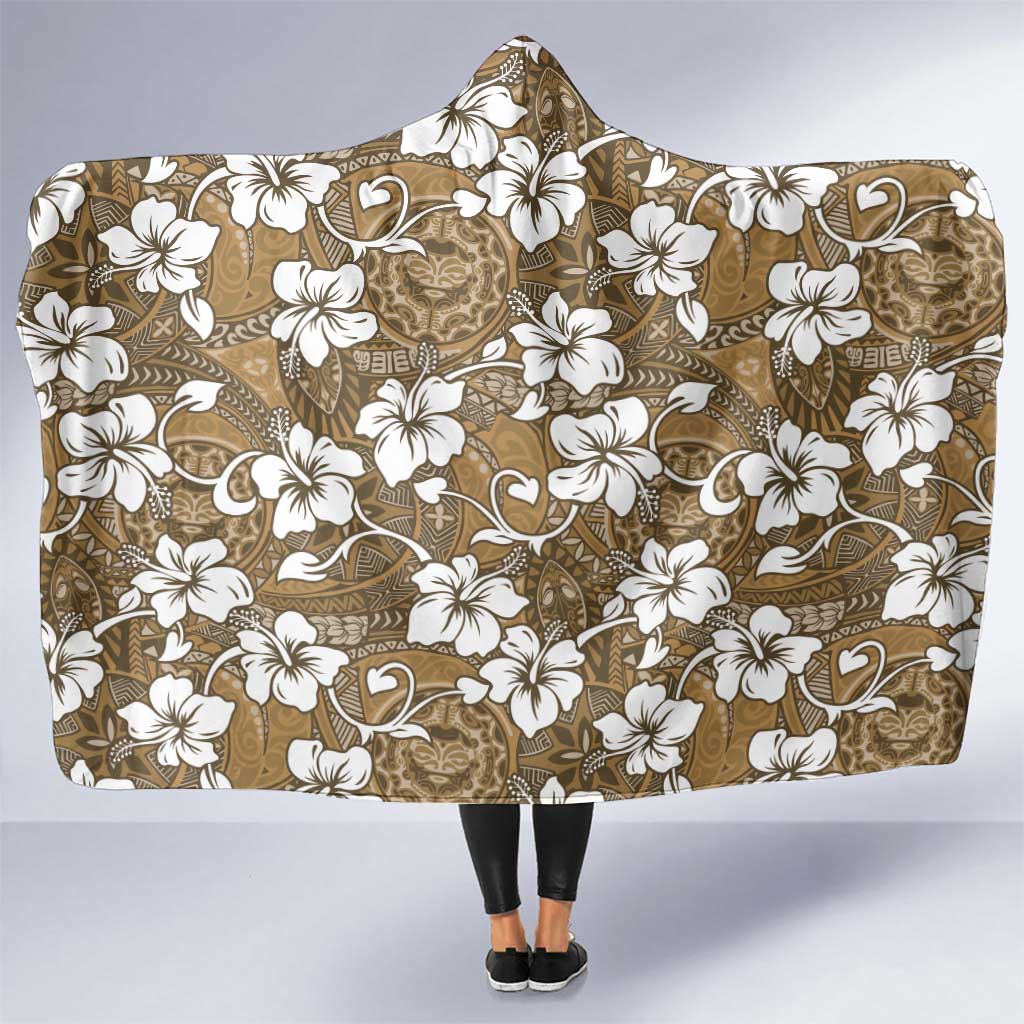 Kuvui Bula Fiji Hooded Blanket Fijian Tapa Seamless Hibiscus - Polynesian Pride