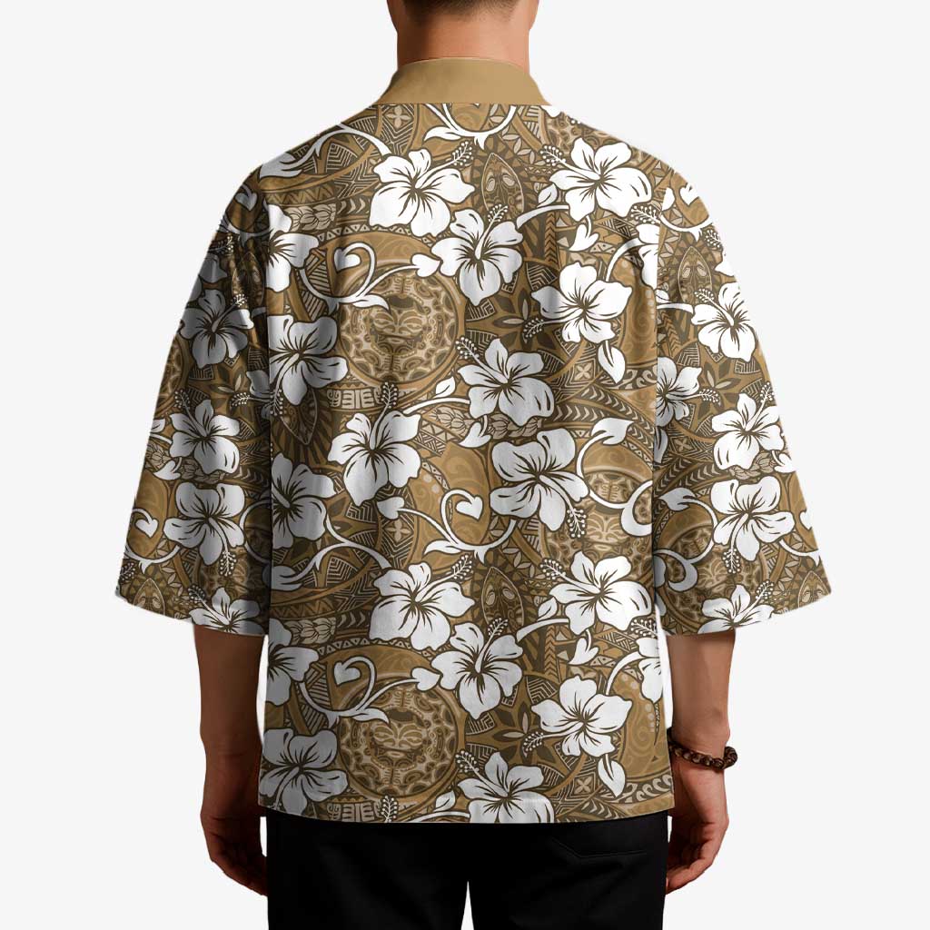 Kuvui Bula Fiji Kimono Fijian Tapa Seamless Hibiscus - Polynesian Pride