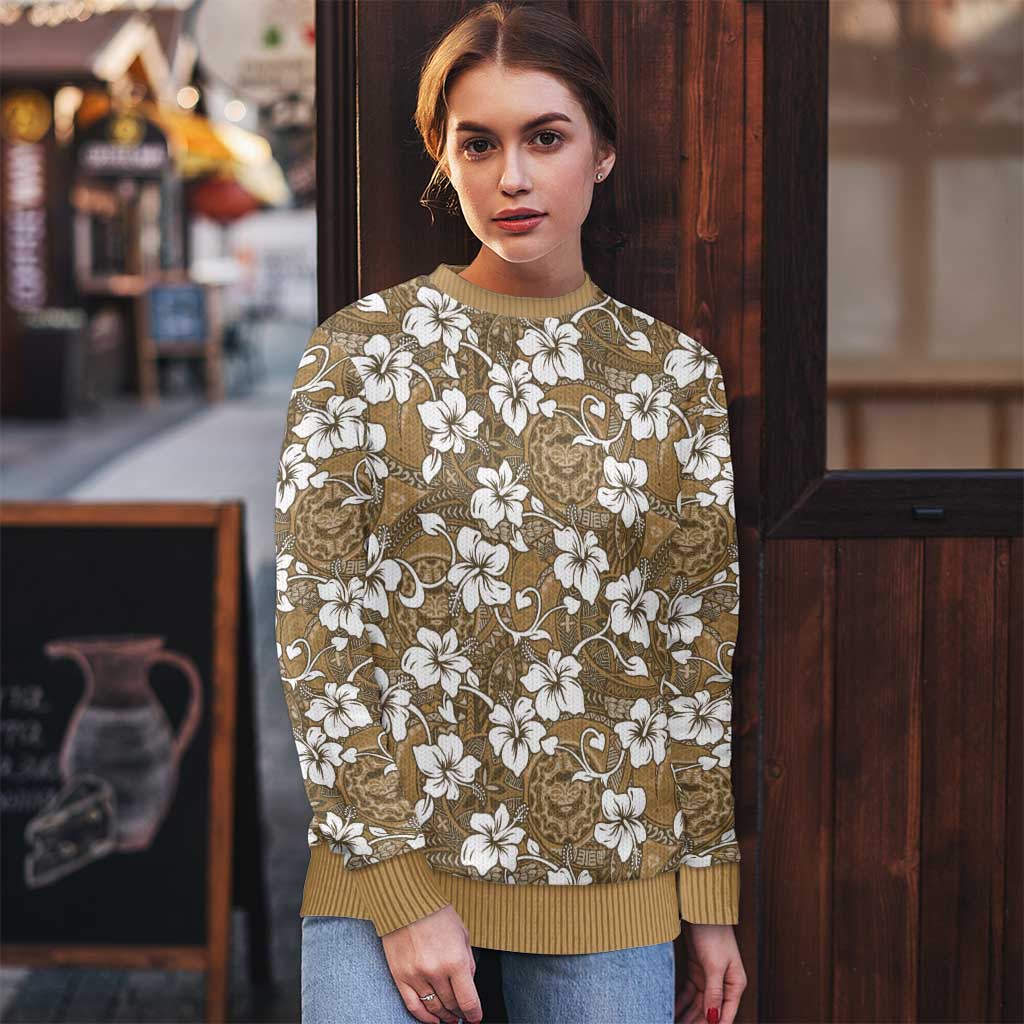 Kuvui Bula Fiji Ugly Christmas Sweater Fijian Tapa Seamless Hibiscus - Polynesian Pride