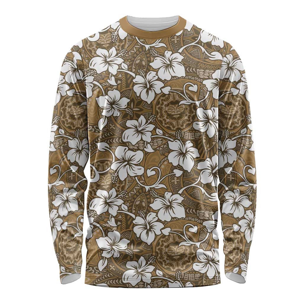 Kuvui Bula Fiji Long Sleeve Shirt Fijian Tapa Seamless Hibiscus - Polynesian Pride