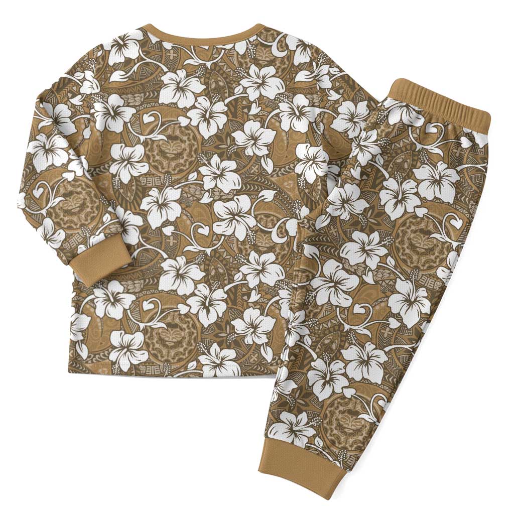 Kuvui Bula Fiji Christmas Pajama Set Fijian Tapa Seamless Hibiscus - Polynesian Pride