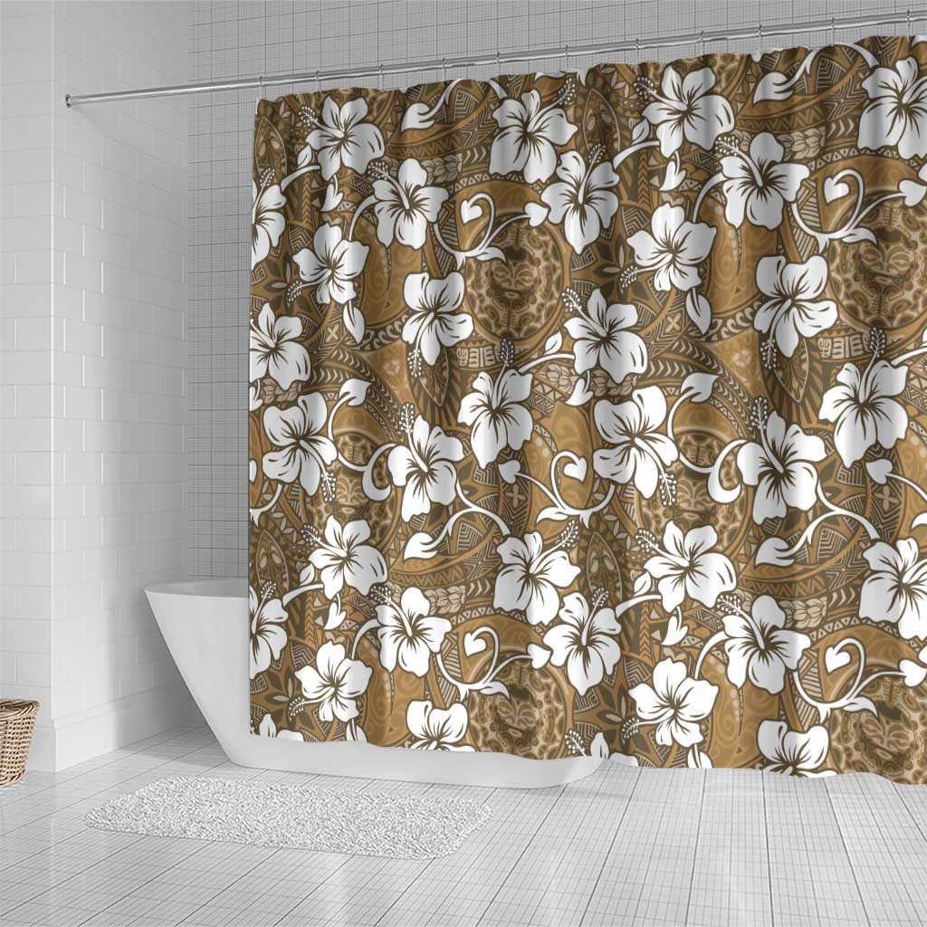 Kuvui Bula Fiji Shower Curtain Fijian Tapa Seamless Hibiscus - Polynesian Pride